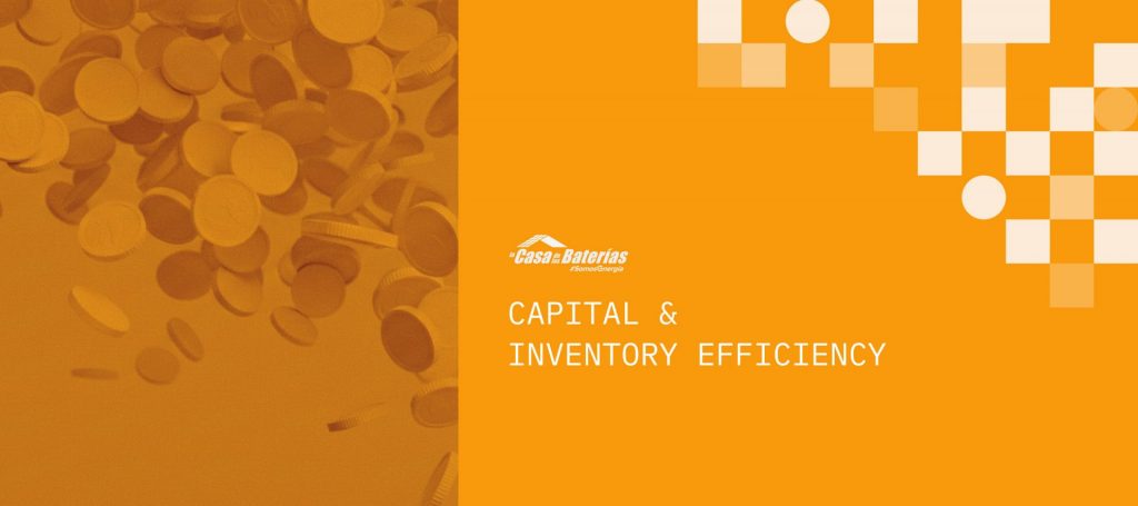Container utilization and container optimization are important. Shipping containers being loaded with organized pallets of battery products at a logistics hub, representing optimized container utilization and AI-driven inventory planning.